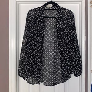 Black Patterned Button Down - MEDIUM